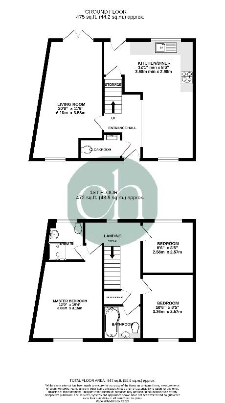 3 bedroom property for sale - floorplan