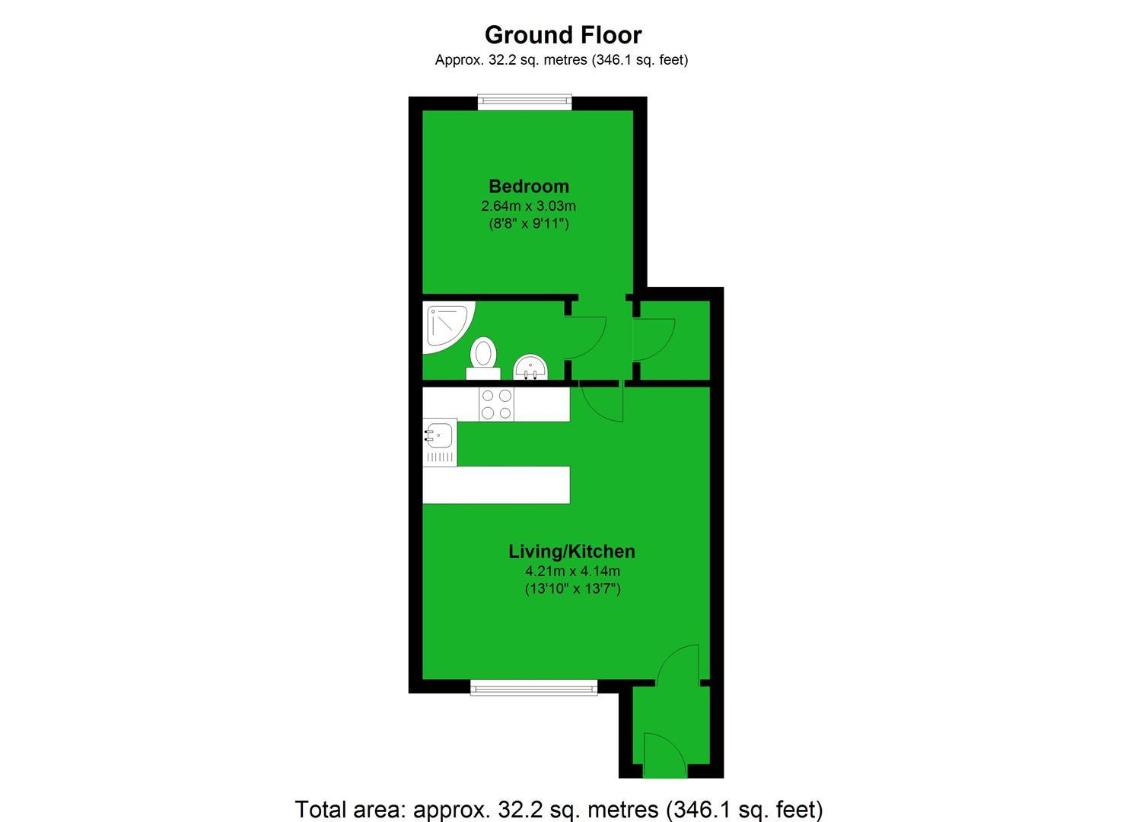 1 bedroom flat for sale - floorplan