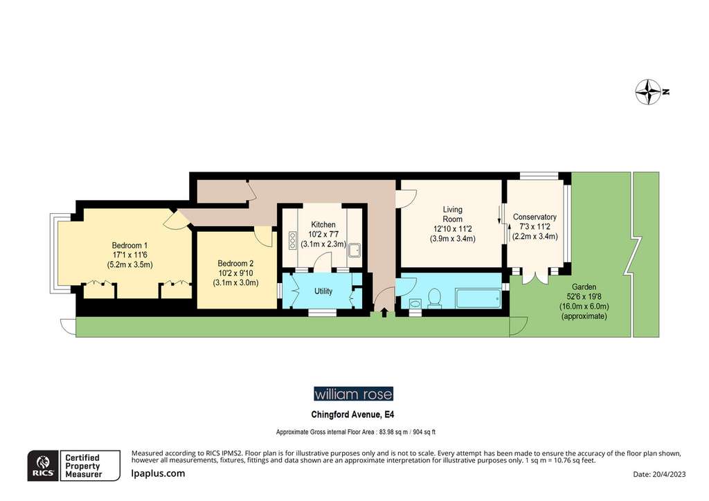 2 bedroom ground floor maisonette for sale - floorplan