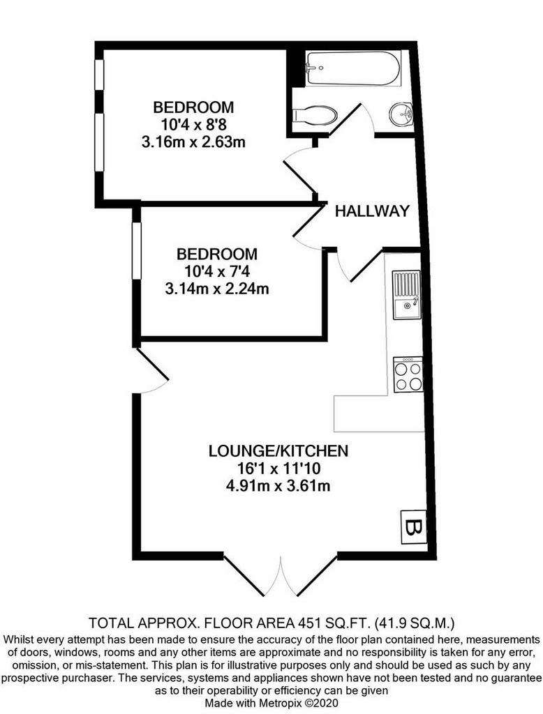 2 bedroom house for sale - floorplan