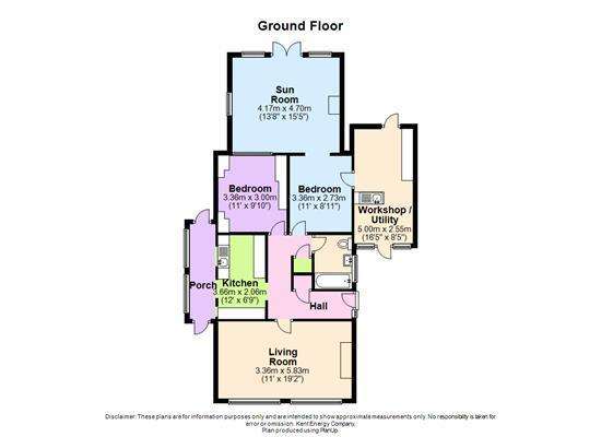 2 bedroom bungalow for sale - floorplan