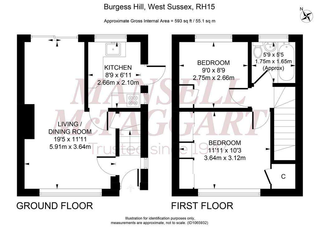 2 bedroom terraced house for sale - floorplan