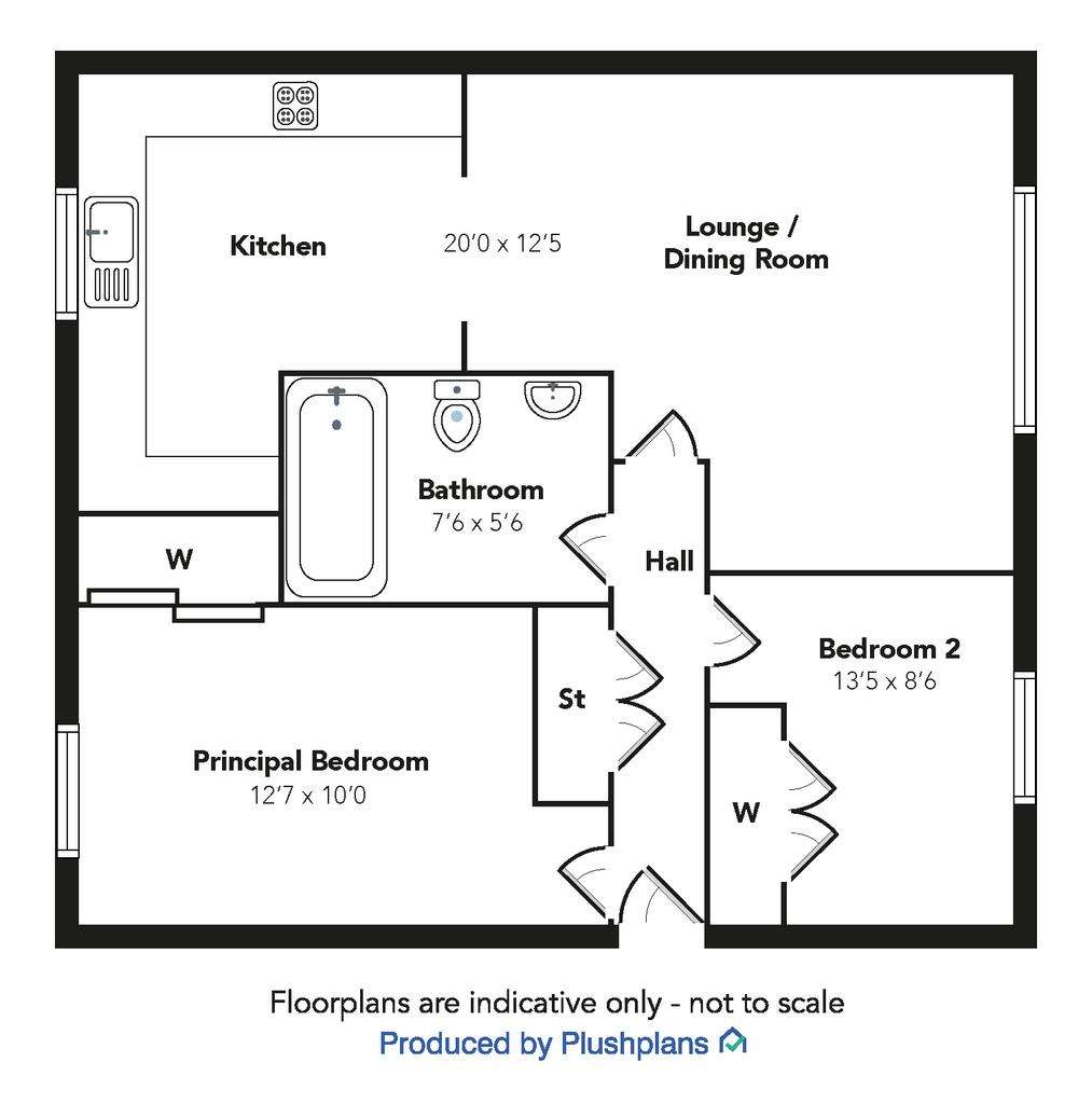2 bedroom ground floor flat for sale - floorplan