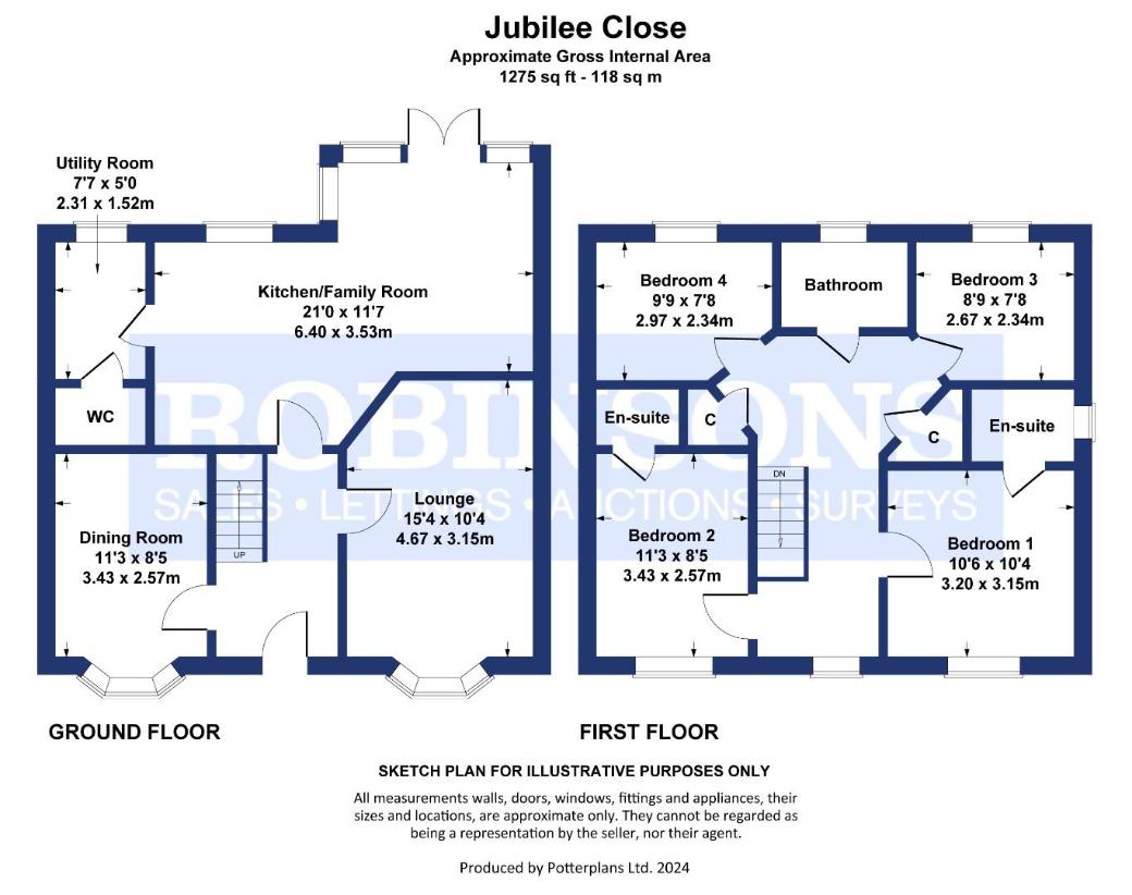 4 bedroom semi-detached house for sale - floorplan