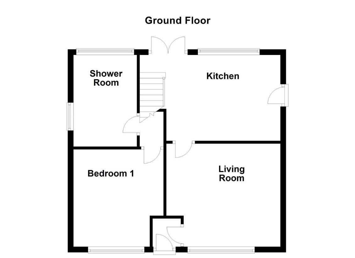 1 bedroom bungalow for sale - floorplan