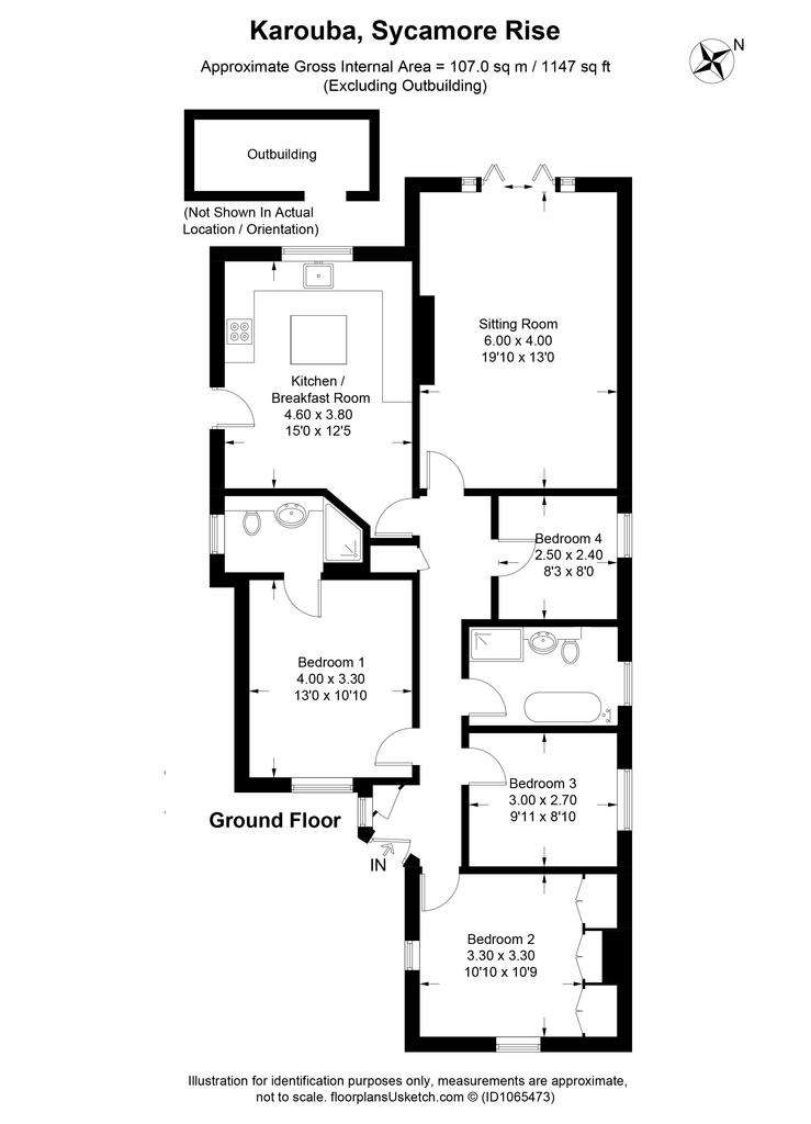 4 bedroom bungalow for sale - floorplan