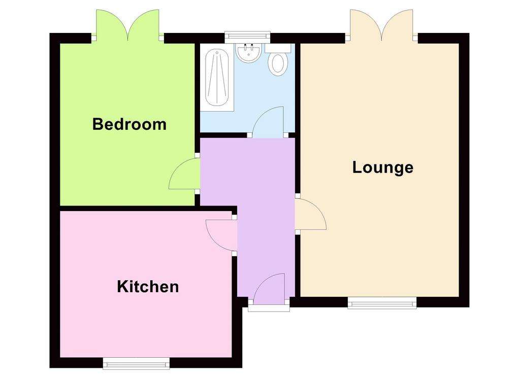 1 bedroom semi-detached bungalow for sale - floorplan