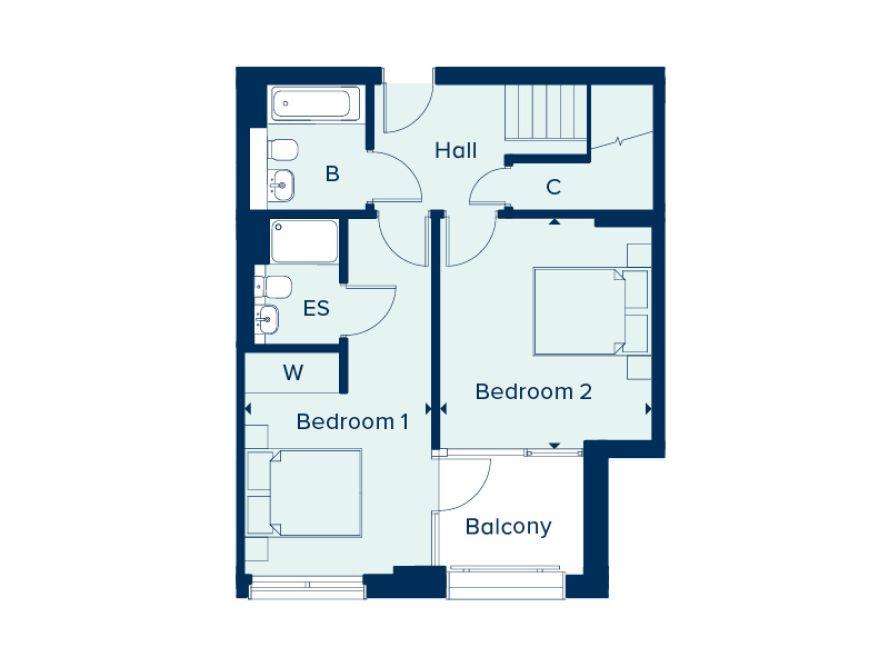 2 bedroom flat for sale - floorplan