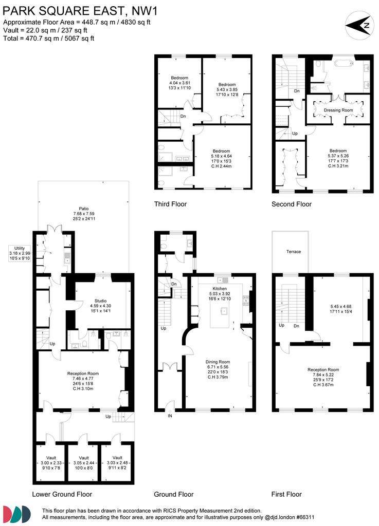 6 bedroom town house to rent - floorplan