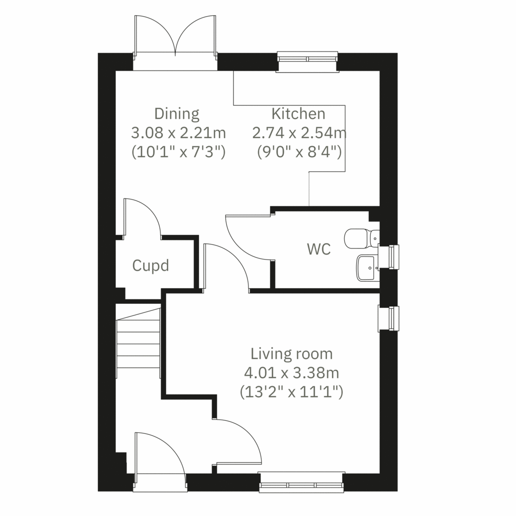 3 bedroom semi-detached house for sale - floorplan