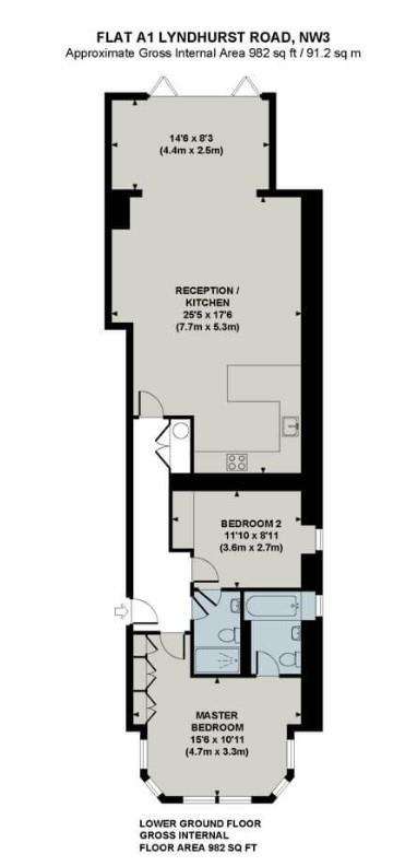 2 bedroom flat to rent - floorplan