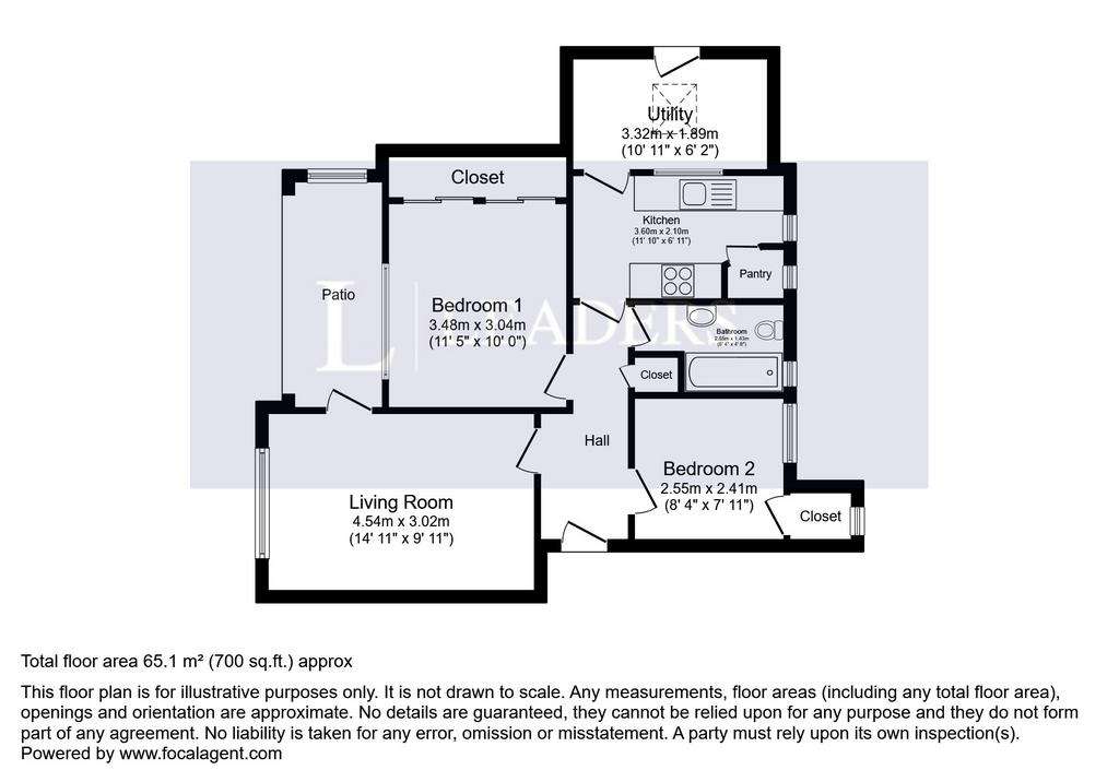 2 bedroom flat to rent - floorplan