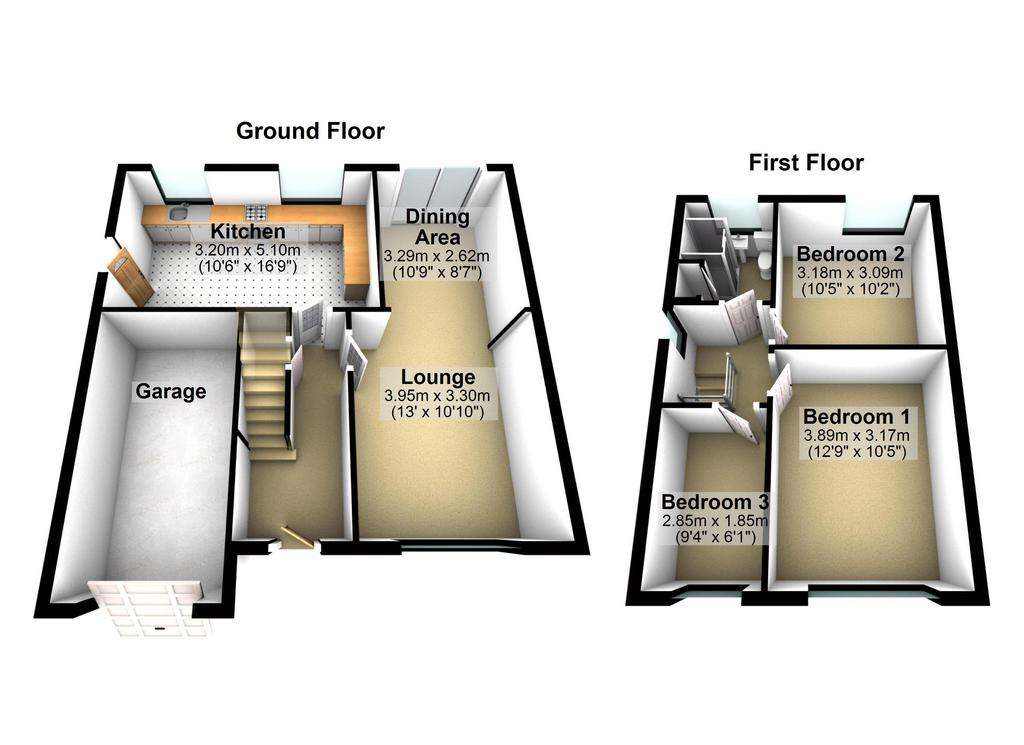 3 bedroom detached house for sale - floorplan