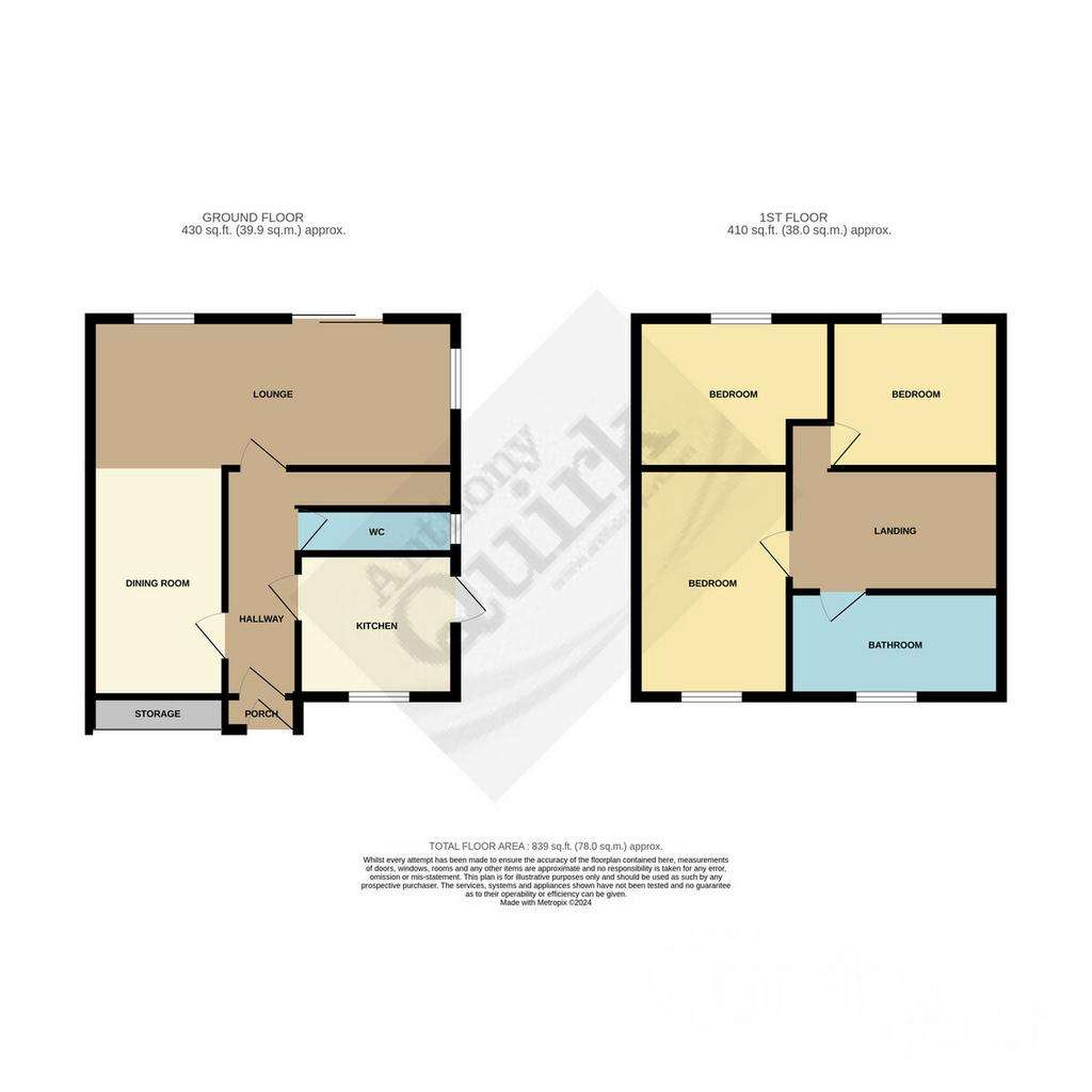 3 bedroom semi-detached house for sale - floorplan