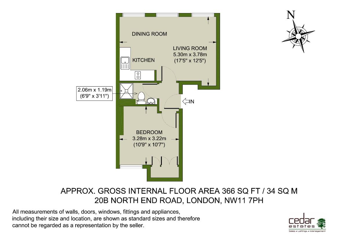 1 bedroom flat for sale - floorplan