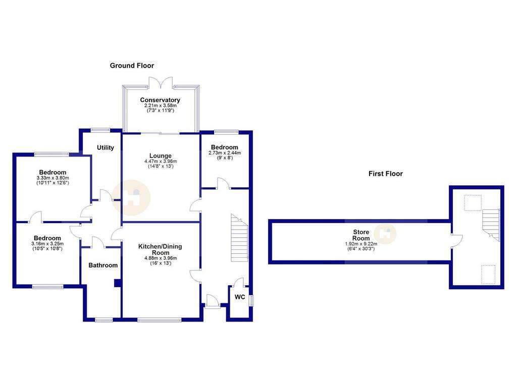 3 bedroom semi-detached bungalow to rent - floorplan