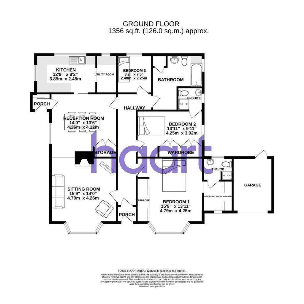 5 bedroom detached bungalow for sale - floorplan