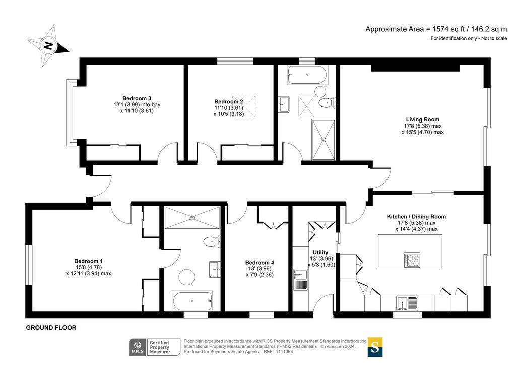 4 bedroom detached bungalow to rent - floorplan