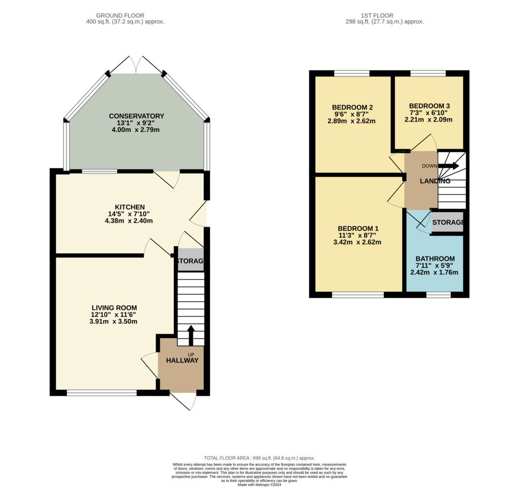 3 bedroom semi-detached house for sale - floorplan