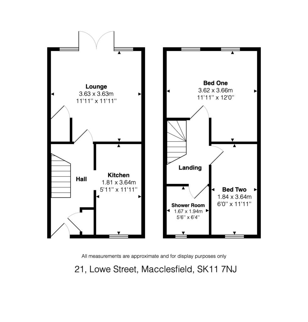 2 bedroom end of terrace house for sale - floorplan