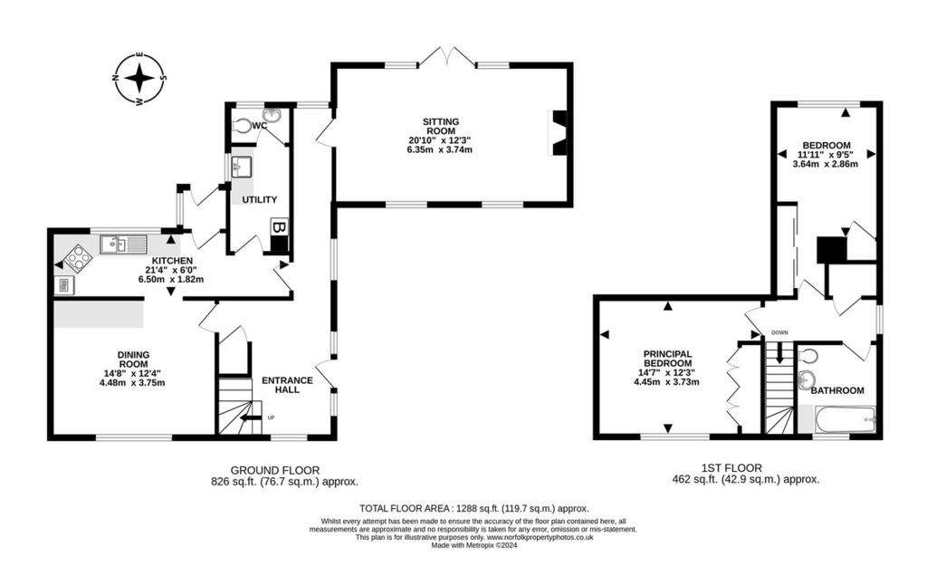 2 bedroom cottage for sale - floorplan