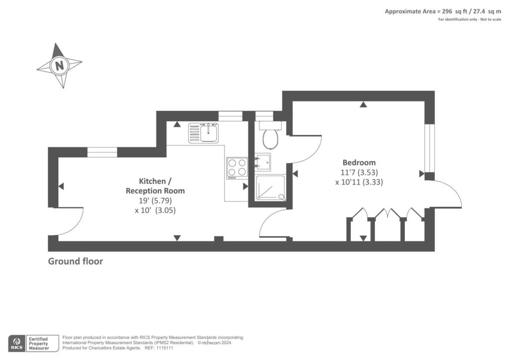 1 bedroom flat to rent - floorplan