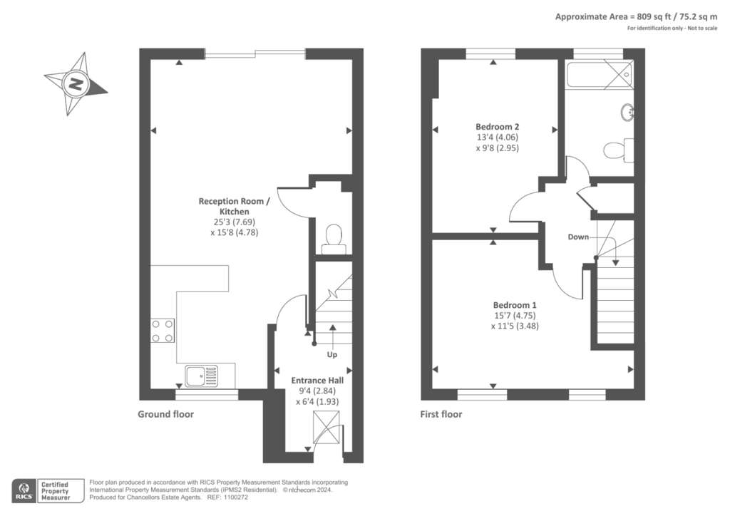 2 bedroom terraced house for sale - floorplan