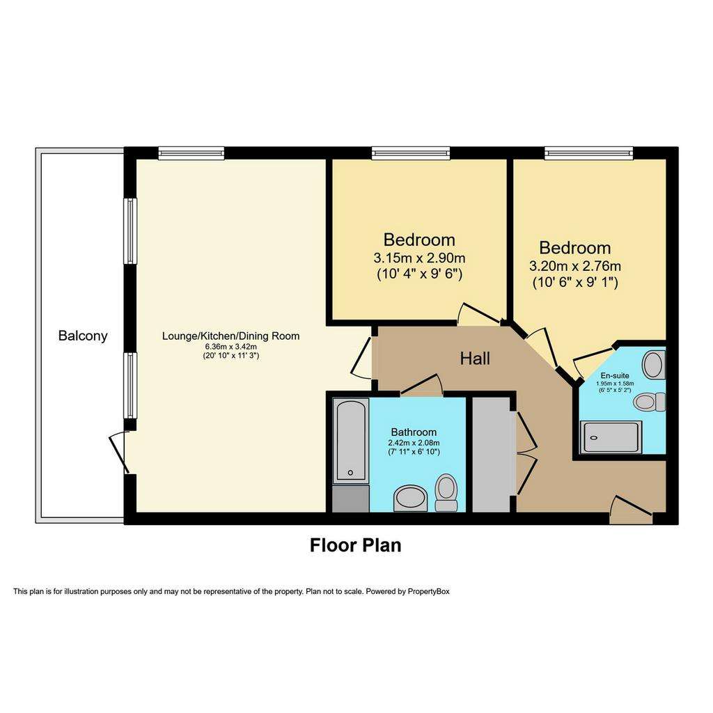 2 bedroom flat for sale - floorplan