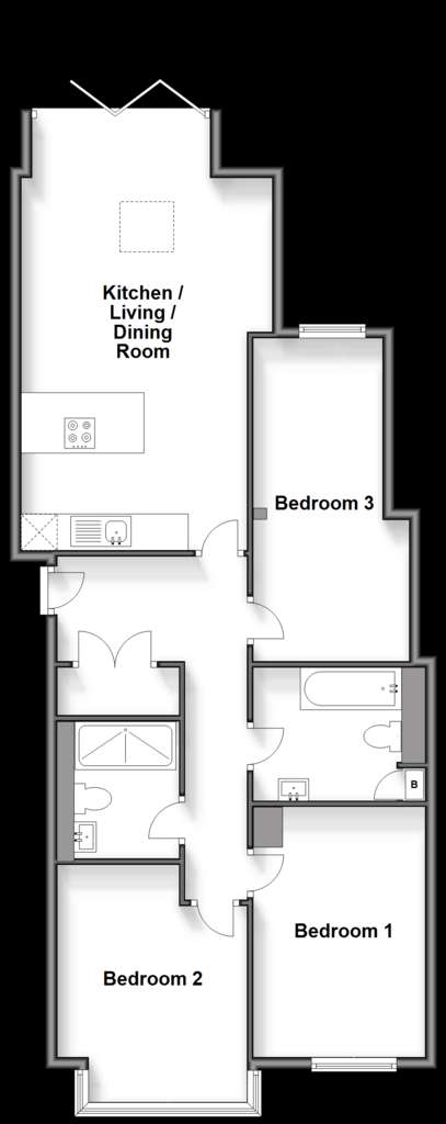 3 bedroom ground floor flat for sale - floorplan