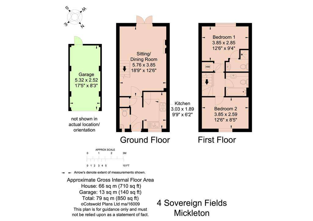 2 bedroom terraced house for sale - floorplan