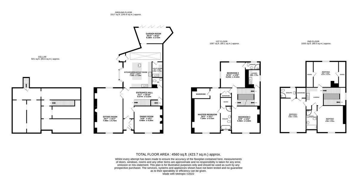 6 bedroom town house for sale - floorplan