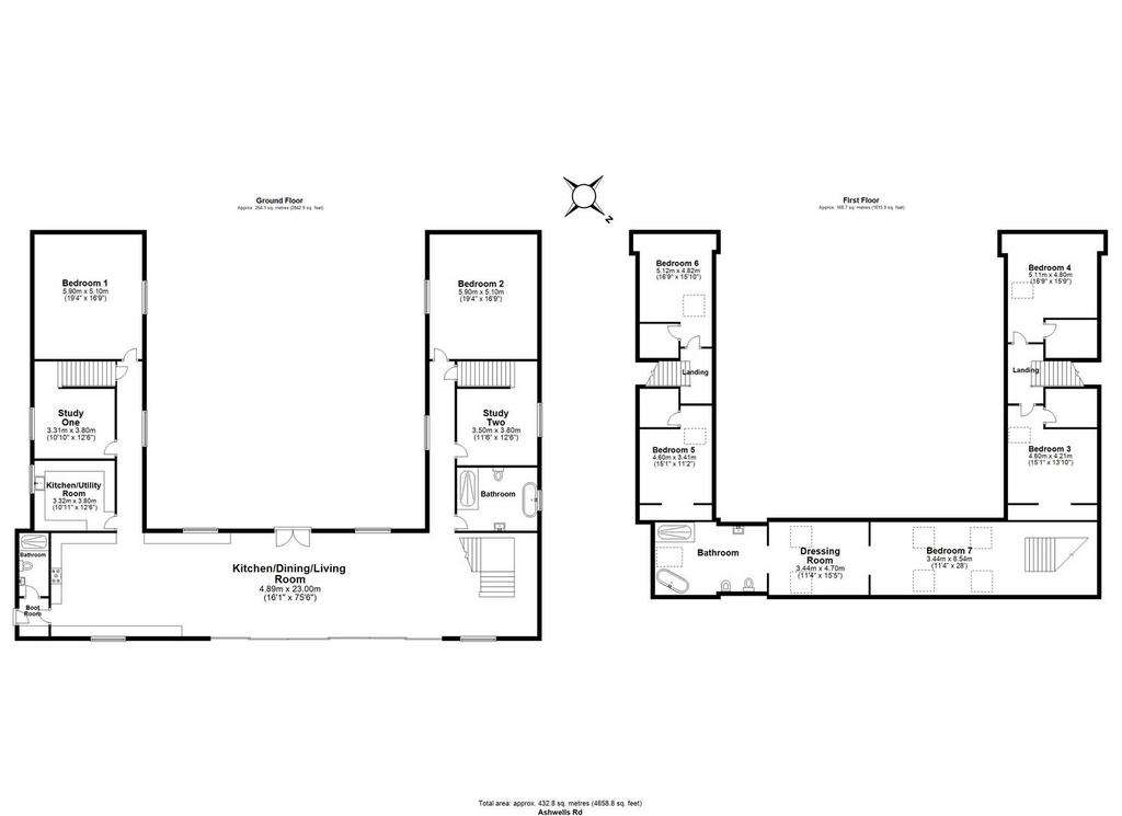 7 bedroom barn conversion for sale - floorplan