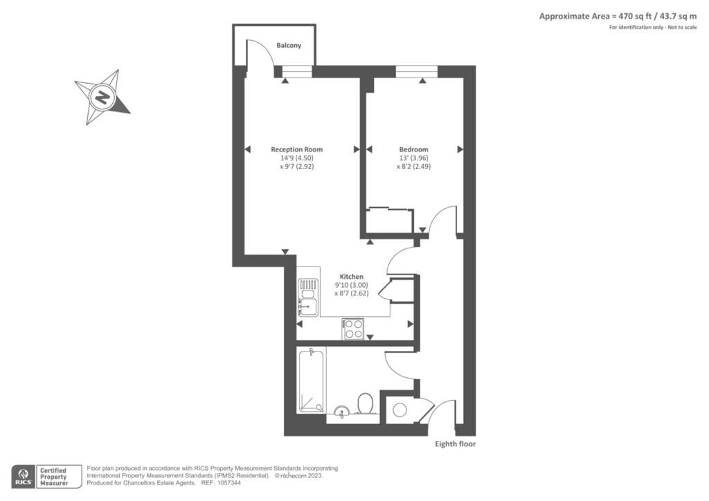 1 bedroom flat to rent - floorplan