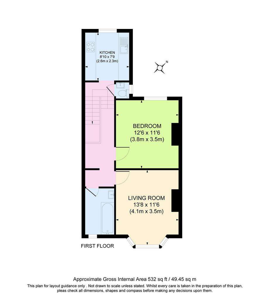 1 bedroom flat for sale - floorplan