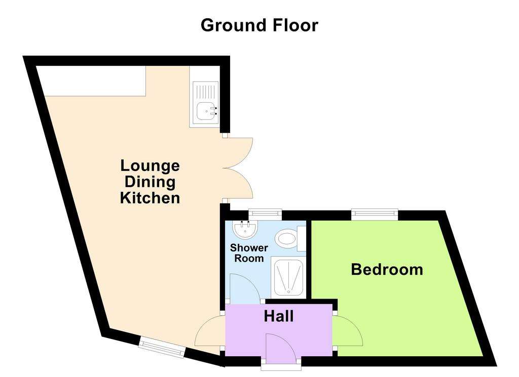 1 bedroom semi-detached bungalow for sale - floorplan