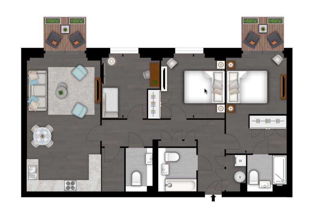 3 bedroom flat to rent - floorplan