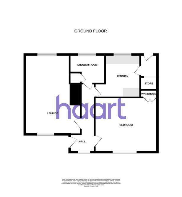 1 bedroom bungalow to rent - floorplan