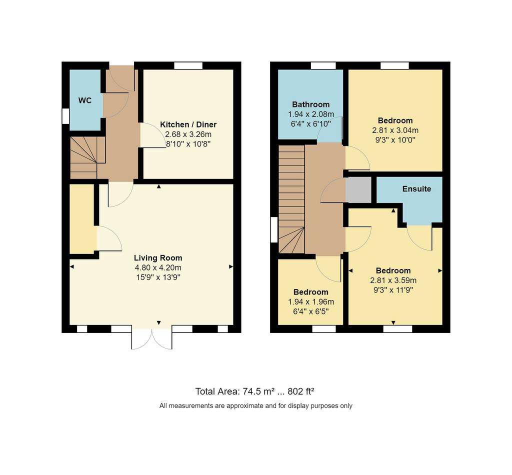 3 bedroom semi-detached house for sale - floorplan