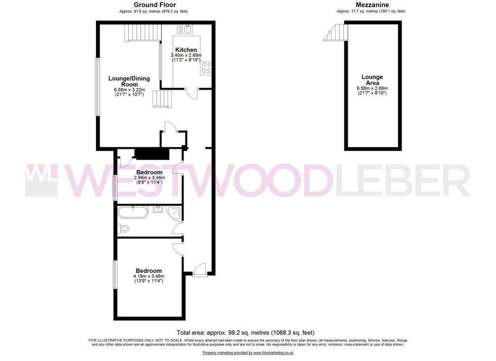2 bedroom manor house to rent - floorplan