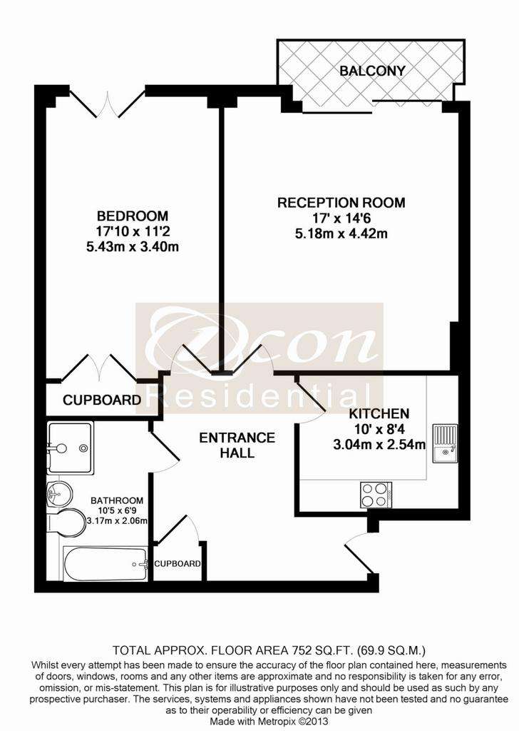 1 bedroom flat for sale - floorplan