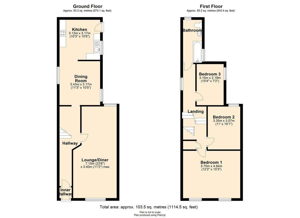 3 bedroom end of terrace house for sale - floorplan