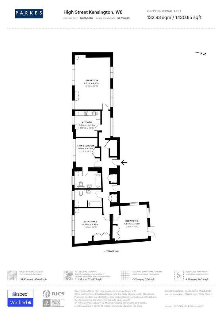 3 bedroom penthouse apartment to rent - floorplan