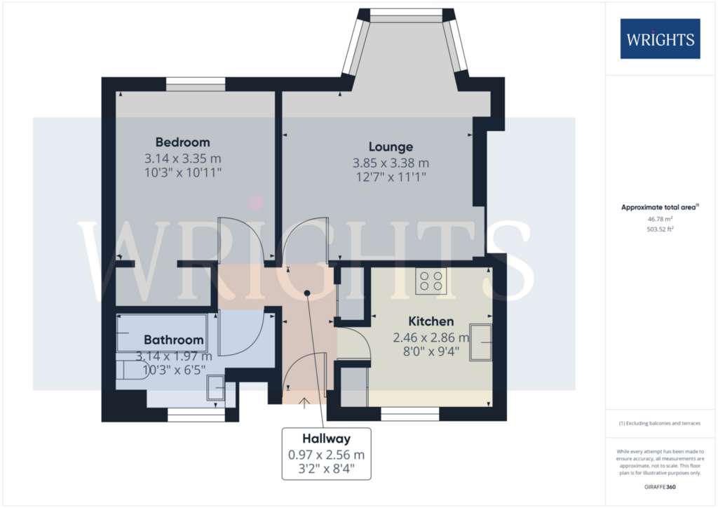 1 bedroom flat to rent - floorplan