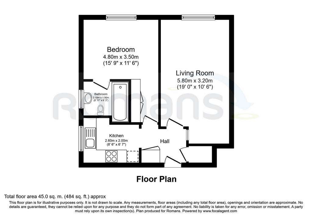 1 bedroom link-detached house to rent - floorplan