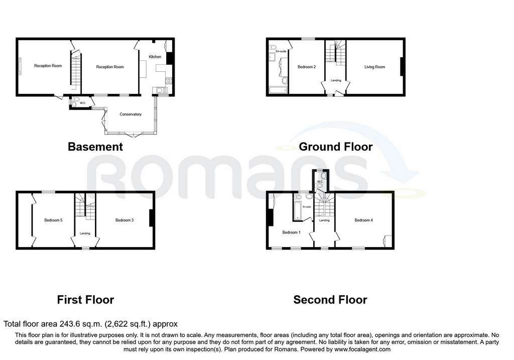 5 bedroom link-detached house to rent - floorplan