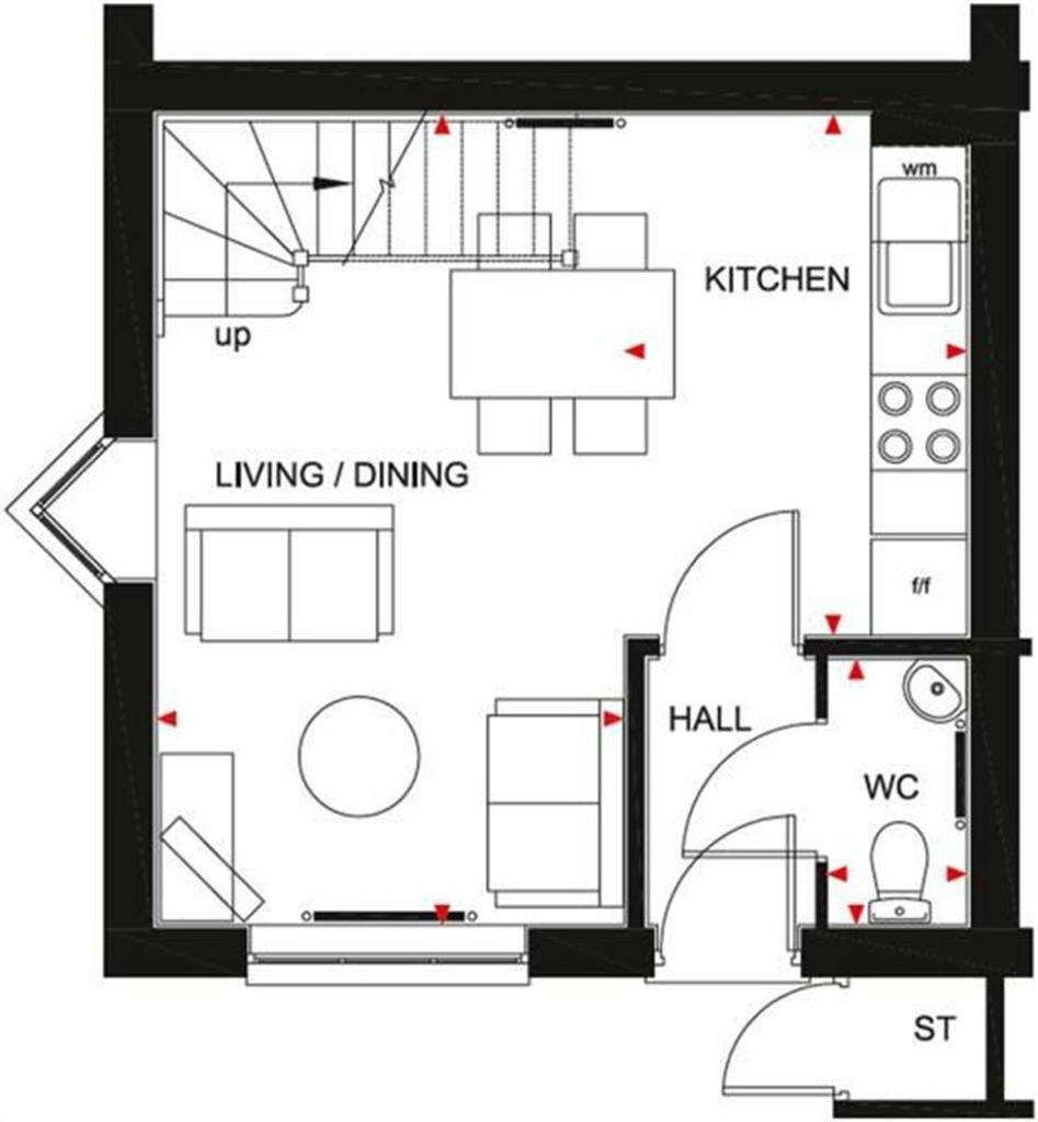 2 bedroom cluster house to rent - floorplan