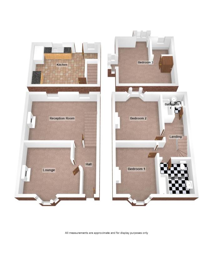 3 bedroom terraced house for sale - floorplan