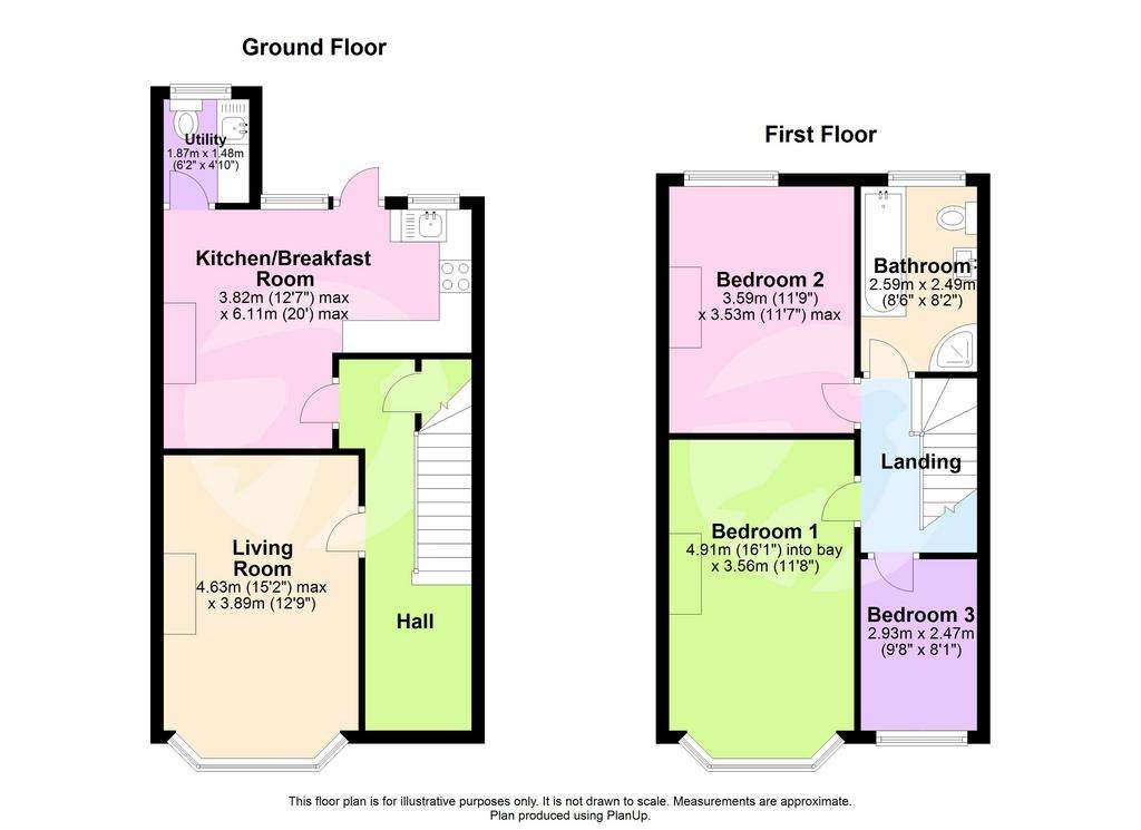 3 bedroom terraced house for sale - floorplan