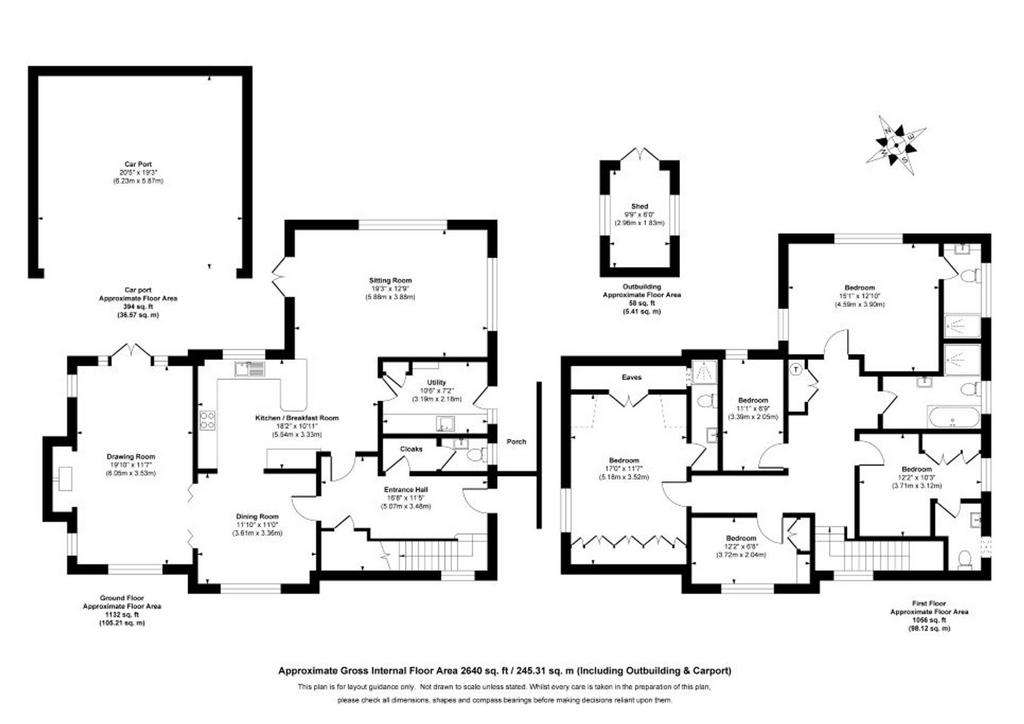5 bedroom cottage to rent - floorplan
