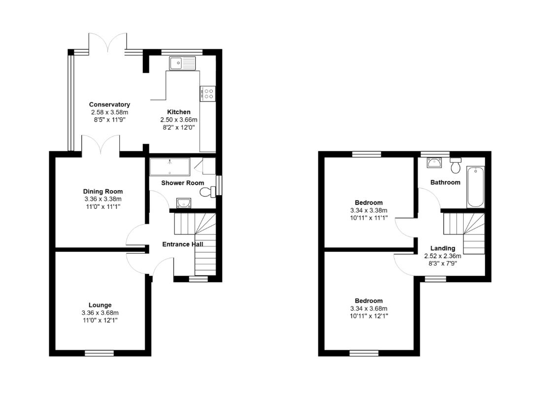 2 bedroom detached house for sale - floorplan